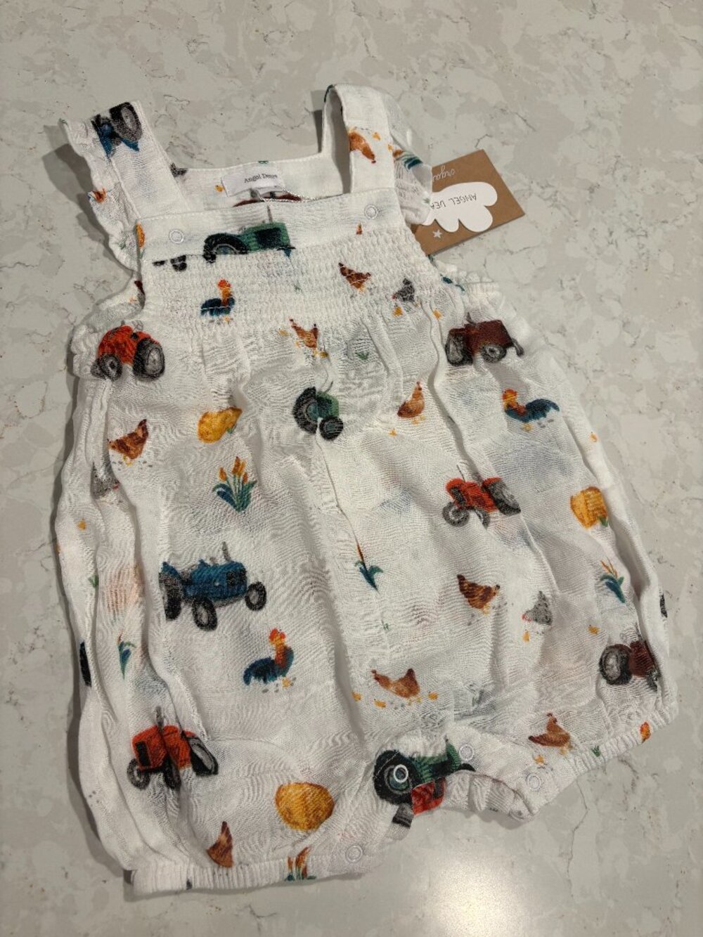 NWT Angel Dear Muslin Girls' Bubble with Tractor/Farm theme 12-18 mos